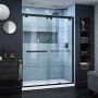 DreamLine Encore 36" D x 60" W x 78 3/4" H Semi-Frameless Bypass Sliding Shower Door and SlimLine Shower Base Kit Matte Black with White Base