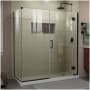 DreamLine Unidoor-X 72" High x 63-1/2" Wide x 30-3/8" Deep Hinged Frameless Shower Enclosure with Clear Glass Matte Black