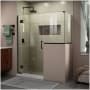 DreamLine Unidoor-X 72" High x 59" Wide x 36-3/8" Deep Hinged Frameless Shower Enclosure with Clear Glass and 34" x 36" Buttress Panel Matte Black