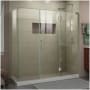DreamLine Unidoor-X 72" High x 70" Wide x 34-3/8" Deep Hinged Frameless Shower Enclosure with Clear Glass and Right Hinge Brushed Nickel