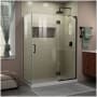 DreamLine Unidoor-X 72" High x 48-3/8" Wide x 30" Deep Hinged Frameless Shower Enclosure with Clear Glass Matte Black