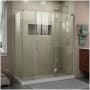 DreamLine Unidoor-X 72" High x 64-1/2" Wide x 30-3/8" Deep Hinged Frameless Shower Enclosure with Clear Glass and Right Hinge Brushed Nickel