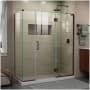 DreamLine Unidoor-X 72" High x 64-1/2" Wide x 30-3/8" Deep Hinged Frameless Shower Enclosure with Clear Glass and Right Hinge Oil Rubbed Bronze
