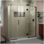 DreamLine Unidoor-X 72" High x 64-1/2" Wide x 30-3/8" Deep Hinged Frameless Shower Enclosure with Clear Glass and Right Hinge Matte Black