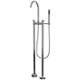 DreamLine Caribbean Floor Mounted Tub Filler with Built-In Diverter - Includes Hand Shower Chrome