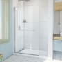 DreamLine Aqua-Q Swing 72" High x 40" Wide Pivot Frameless Shower Door with Clear Glass Brushed Nickel