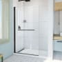 DreamLine Aqua-Q Swing 72" High x 40" Wide Pivot Frameless Shower Door with Clear Glass Matte Black