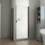 DreamLine Alliance Swing BG 69-5/8" High x 31" Wide Hinged Semi Frameless Shower Door with Frosted Glass Oil Rubbed Bronze