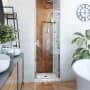 DreamLine Alliance Swing 72-5/8" High x 24" Wide Hinged Semi Frameless Shower Door with Clear Glass Chrome