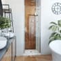 DreamLine Alliance Swing 72-5/8" High x 24" Wide Hinged Semi Frameless Shower Door with Clear Glass Brushed Nickel