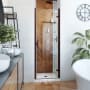 DreamLine Alliance Swing 72-5/8" High x 24" Wide Hinged Semi Frameless Shower Door with Clear Glass Oil Rubbed Bronze