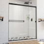 DreamLine Alliance Pro BG 70-3/8" High x 60" Wide Bypass Semi Frameless Shower Door with Clear Glass Matte Black