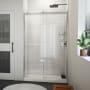 DreamLine Sapphire-V 76" High x 48" Wide Bypass Semi Frameless Shower Door with Clear Glass Brushed Nickel