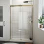 DreamLine Sapphire-V 76" High x 48" Wide Bypass Semi Frameless Shower Door with Clear Glass Brushed Gold