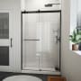 DreamLine Sapphire-V 76" High x 48" Wide Bypass Semi Frameless Shower Door with Clear Glass Matte Black
