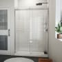 DreamLine Sapphire-V 76" High x 54" Wide Bypass Semi Frameless Shower Door with Clear Glass Brushed Nickel