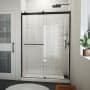 DreamLine Sapphire-V 76" High x 54" Wide Bypass Semi Frameless Shower Door with Clear Glass Matte Black