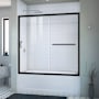 DreamLine Infinity-Z 58" High x 56" Wide Sliding Semi Frameless Tub Door with Clear Glass Matte Black