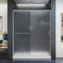DreamLine Infinity-Z 56-60" W x 72" H Frameless Sliding Shower Door, Frosted Glass Brushed Nickel