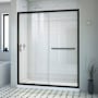 DreamLine Infinity-Z 72" High x 56" Wide Sliding Semi Frameless Shower Door with Clear Glass Matte Black