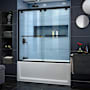 DreamLine Encore 58" High x 60" Wide Bypass Semi Frameless Tub Door with Clear Glass Matte Black