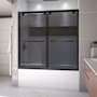 DreamLine Encore 58" High x 60" Wide Bypass Semi Frameless Tub Door with Tinted Glass Matte Black