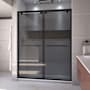 DreamLine Encore 76" High x 60" Wide Bypass Semi Frameless Shower Door with Tinted Glass Matte Black