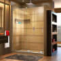 DreamLine Mirage-X 72" High x 56" to 60" Width Sliding Frameless Shower Door with Clear Glass, Left-Wall Bracket Chrome