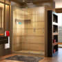 DreamLine Mirage-X 72" High x 56" to 60" Width Sliding Frameless Shower Door with Clear Glass, Left-Wall Bracket Brushed Nickel