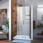 DreamLine Unidoor 72" High x 38" Wide Hinged Frameless Shower Door with Clear Glass - Includes 2 Shelves Oil Rubbed Bronze