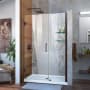 DreamLine Unidoor 72" High x 43" Wide Hinged Frameless Shower Door with Clear Glass - Includes 2 Shelves Oil Rubbed Bronze