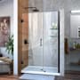 DreamLine Unidoor 72" High x 46" Wide Hinged Frameless Shower Door with Clear Glass Matte Black