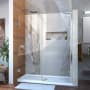 DreamLine Unidoor 72" High x 54" Wide Hinged Frameless Shower Door with Clear Glass - Includes Stabilizing Arm Chrome