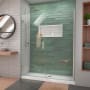 DreamLine Unidoor-LS 72" High x 56" Wide Hinged Frameless Shower Door with Clear Glass Brushed Nickel