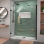 DreamLine Unidoor-LS 72" High x 56" Wide Hinged Frameless Shower Door with Clear Glass Matte Black