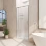 DreamLine Flex 72" High x 36" Wide Hinged Framed Shower Door with Clear Glass Brushed Nickel