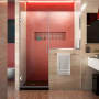 DreamLine Unidoor Plus 72" High x 57-1/2" Wide Hinged Frameless Shower Door with Clear Glass Chrome