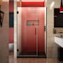 DreamLine Unidoor Plus 72" High x 40" Wide Hinged Frameless Shower Door with Clear Glass Matte Black