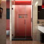 DreamLine Unidoor Plus 72" High x 41" Wide Hinged Frameless Shower Door with Clear Glass Oil Rubbed Bronze