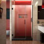 DreamLine Unidoor Plus 72" High x 41" Wide Hinged Frameless Shower Door with Clear Glass Matte Black