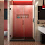 DreamLine Unidoor Plus 72" High x 46-1/2" Wide Hinged Frameless Shower Door with Clear Glass Matte Black