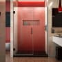 DreamLine Unidoor Plus 72" High x 52" Wide Hinged Frameless Shower Door with Clear Glass Matte Black