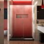 DreamLine Unidoor Plus 72" High x 53" Wide Hinged Frameless Shower Door with Clear Glass Chrome