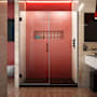 DreamLine Unidoor Plus 72" High x 59" Wide Hinged Frameless Shower Door with Clear Glass Matte Black