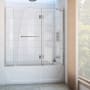DreamLine Aqua 58" High x 60" Wide Hinged Frameless Tub Door with Clear Glass Brushed Nickel