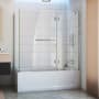 DreamLine Aqua 58" High x 56" Wide x 30" Deep Hinged Frameless Shower Enclosure with Clear Glass Chrome