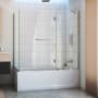 DreamLine Aqua 58" High x 56" Wide x 30" Deep Hinged Frameless Shower Enclosure with Clear Glass Brushed Nickel