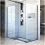 DreamLine Linea Two Individual Frameless Shower Screens 34" W x 72" H each, Open Entry Design Oil Rubbed Bronze