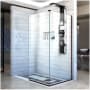 DreamLine Linea Two Adjacent Frameless Shower Screens 34" W x 72" H each, Open Entry Design Oil Rubbed Bronze