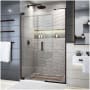 DreamLine Elegance Plus 72" High x 51-3/4" Wide Pivot Frameless Shower Door with Clear Glass Oil Rubbed Bronze